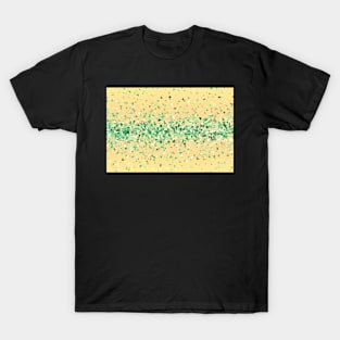 Summer breeze, abstract beach print in yellow and green T-Shirt